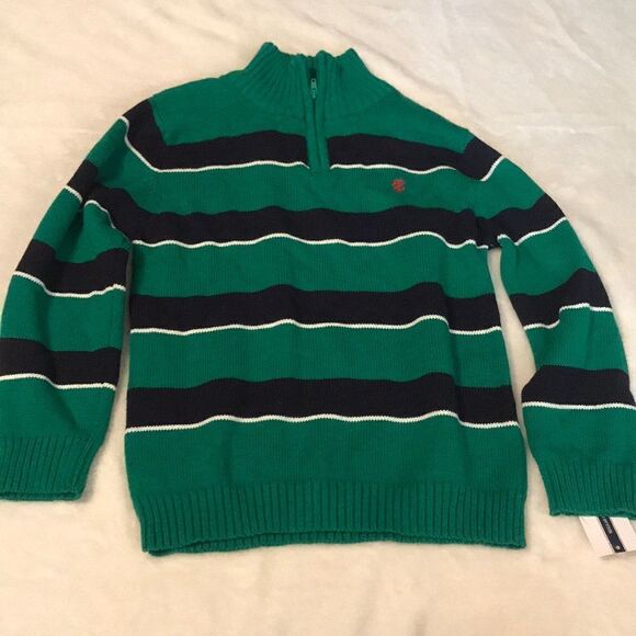 NWT Izod Green & Navy Stripe Sweater - Size L (7) - Picture 1 of 6